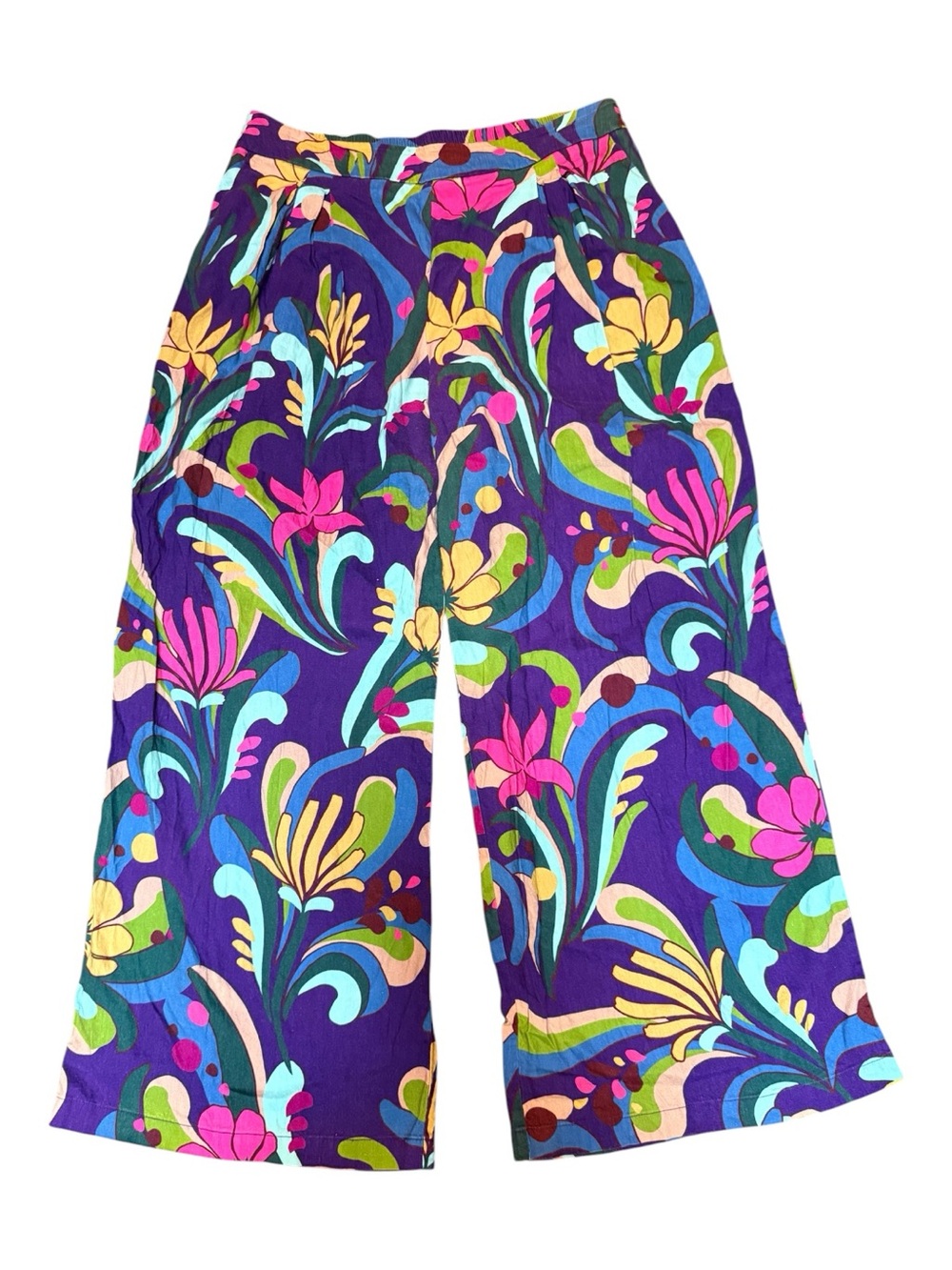 INC International Concepts Floral Palazzo Pants Size 14 Boho Wide Leg w Pockets - Picture 5 of 13